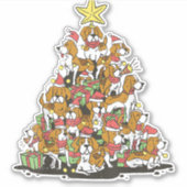Funny Beagle Weihnachtsbaum für Beagle Hundeliebha Aufkleber (Vorderseite)