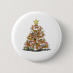 Funny Beagle Weihnachtsbaum für Beagle Hundeliebha Button