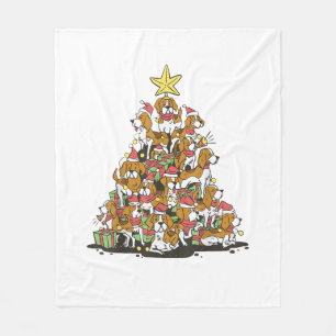 Funny Beagle Weihnachtsbaum für Beagle Hundeliebha Fleecedecke