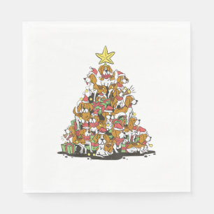 Funny Beagle Weihnachtsbaum für Beagle Hundeliebha Serviette