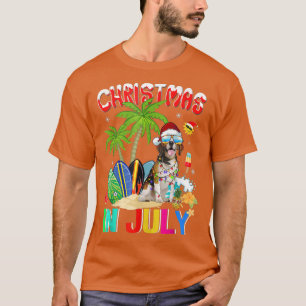 Funny Beagles in Santa Hat Sunglasses Christmas In T-Shirt