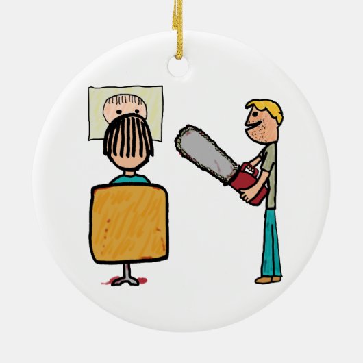 Funny Beängstigend Barber Sweeney Todd Keramik Ornament (Hinten)