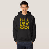 Funny Beängstigend Black Cat Bat Hexenhut TextHall Hoodie (Vorne ganz)