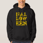 Funny Beängstigend Black Cat Bat Hexenhut TextHall Hoodie (Vorderseite)