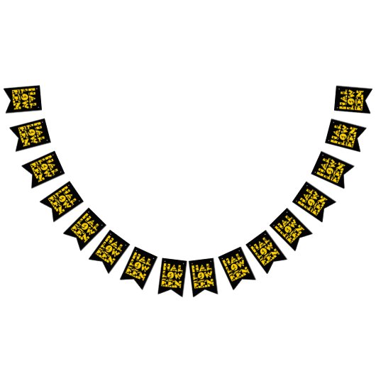 Funny Beängstigend Black Cat Bat Hexenhut TextHall Wimpelkette (Alle)