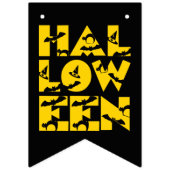 Funny Beängstigend Black Cat Bat Hexenhut TextHall Wimpelkette (Erste Fahne)