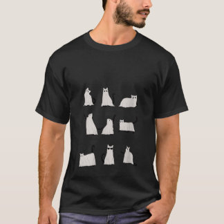 Funny Beängstigend Boo Niedlich Ghost Cat Kitty Ha T-Shirt