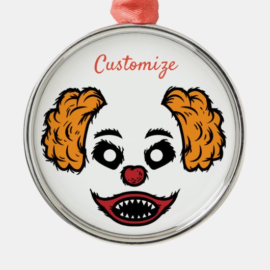 Funny Beängstigend Clown Thunder_Cove Ornament Aus Metall (Vorne)