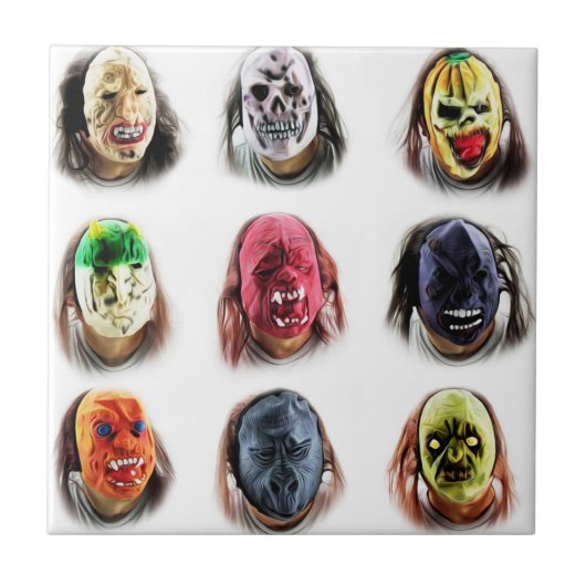 Funny Beängstigend Mask Fliese (Vorderseite)