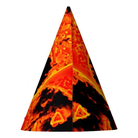 Funny Beängstigend Orange Feuer Flammen Halloween  Partyhütchen (Rückseite)