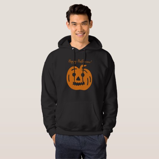 Funny Beängstigend Orange Halloween Pumpkin Hoodie (Vorne ganz)