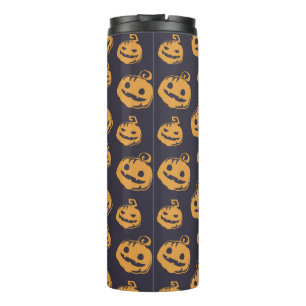 Funny Beängstigend Pumpkin Faces Halloween Thermosbecher
