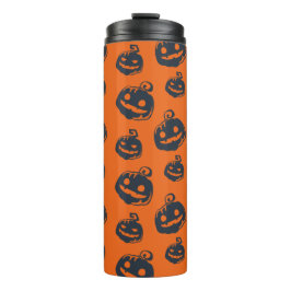 Funny Beängstigend Pumpkin Faces Halloween Thermosbecher