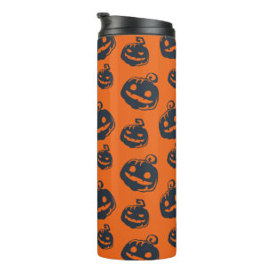 Funny Beängstigend Pumpkin Faces Halloween Thermosbecher