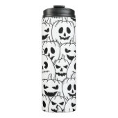 Funny Beängstigend Pumpkin Faces Sketch Thermosbecher (Vorderseite)