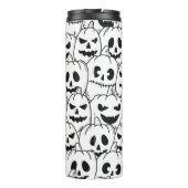 Funny Beängstigend Pumpkin Faces Sketch Thermosbecher (Rückseite)