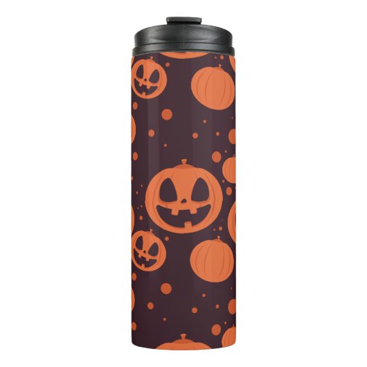 Funny Beängstigend Pumpkin Faces Thermosbecher (Vorderseite)