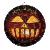 Funny Beängstigend Pumpkin Happy Halloween Dartscheibe (vorne)