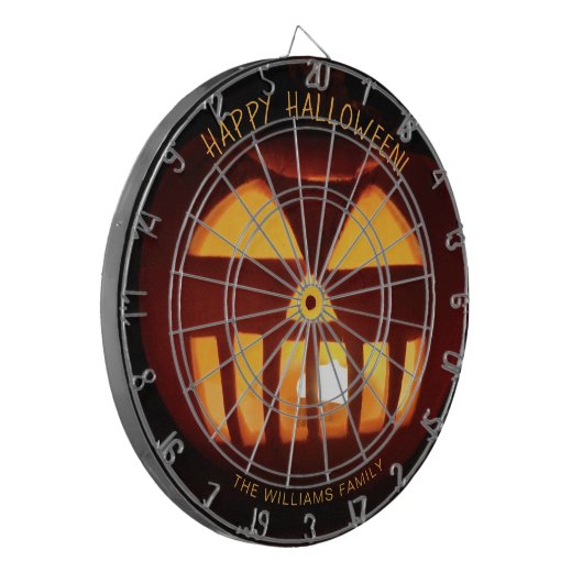 Funny Beängstigend Pumpkin Happy Halloween Dartscheibe (Vorderseite Links)