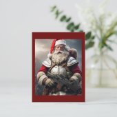 Funny Beängstigend Santa Naughty List Postkarte (Stehend Vorderseite)