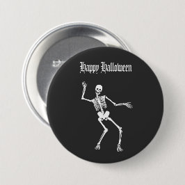 Funny Beängstigend Skeleton Happy Halloween Button