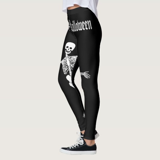 Funny Beängstigend Skeleton Happy Halloween Leggings (Links)