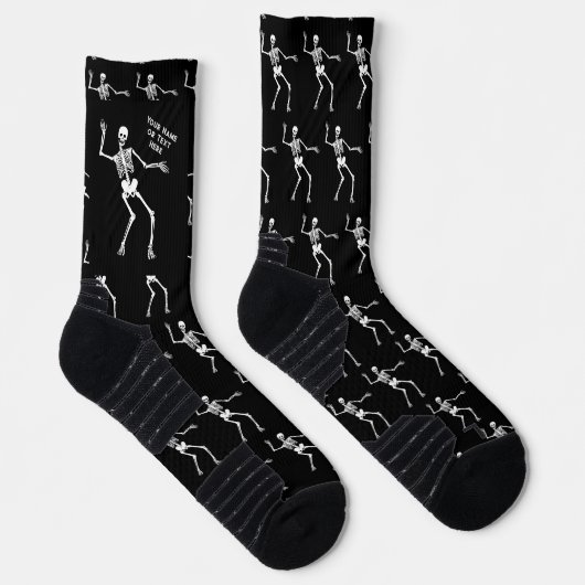 Funny Beängstigend Skeleton Muster Happy Halloween Socken (Rechts)
