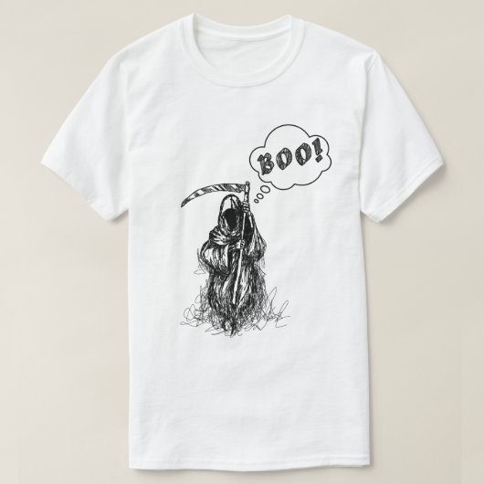 Funny Beängstigend Spooky Grim Sensenmann mit Synt T-Shirt (Design vorne)