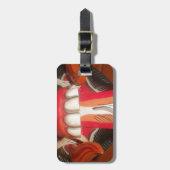 Funny Beängstigend Weiße Zunge Asiatisches Hallowe Gepäckanhänger (Vorderseite vertikal)