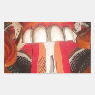 Funny Beängstigend Weiße Zunge Asiatisches Hallowe Rechteckiger Aufkleber