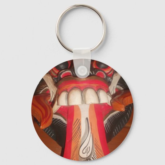 Funny Beängstigend Weiße Zunge Asiatisches Hallowe Schlüsselanhänger (Vorderseite)