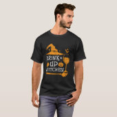 Funny Beängstigend Wine Lover Drink Up Hexen Hallo T-Shirt (Vorne ganz)