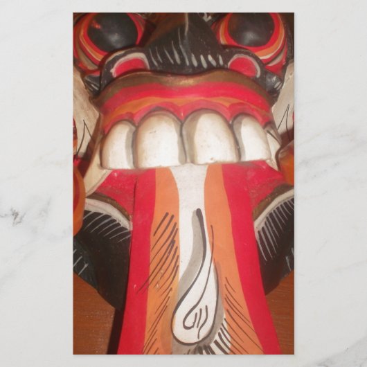 Funny Beängstigende Weiße Zunge Halloween Maske Briefpapier (Vorderseite)