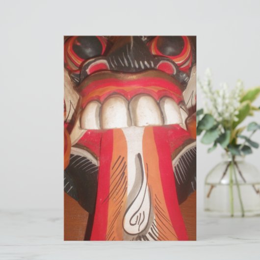 Funny Beängstigende Weiße Zunge Halloween Maske Briefpapier (Stehend Vorderseite)