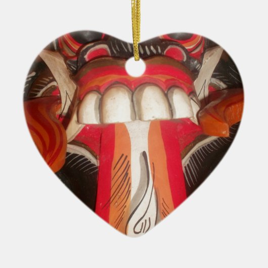 Funny Beängstigende Weiße Zunge Halloween Maske Keramik Ornament (Vorne)