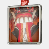 Funny Beängstigende Weiße Zunge Halloween Maske Ornament Aus Metall (Links)