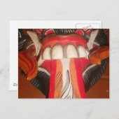 Funny Beängstigende Weiße Zunge Halloween Maske Postkarte (Vorne/Hinten)