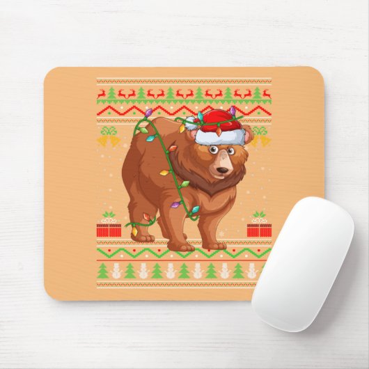 Funny Bear Animal Lover Match Ugly Grizzly Bär Mousepad (Mit Mouse)