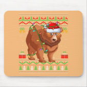 Funny Bear Animal Lover Match Ugly Grizzly Bär Mousepad (Vorne)