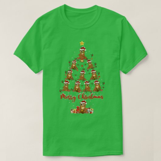 Funny Bear Animal Lover Matching Santa Bar Christ T-Shirt (Design vorne)