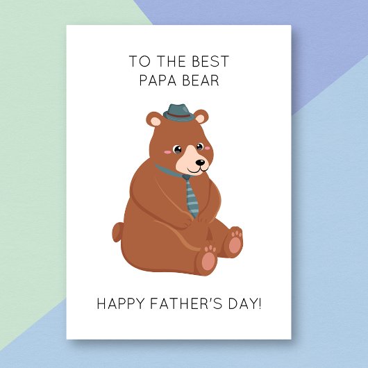 Funny Bear Animal Pun Vatertag Card Karte