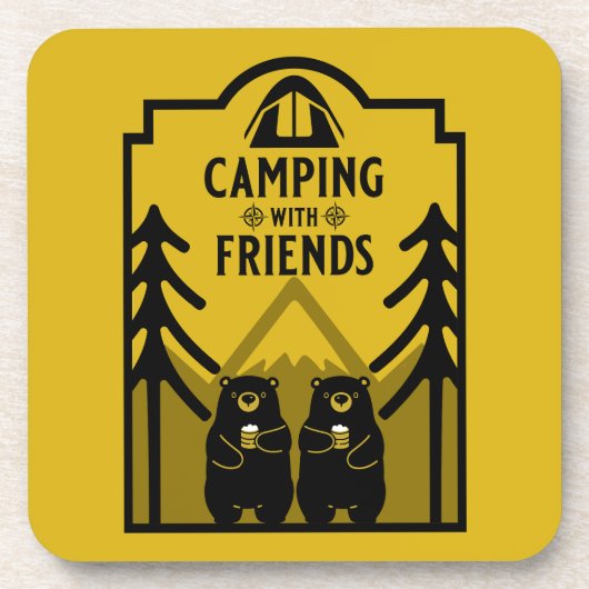 Funny Bear Camp Adventure Kanada Getränkeuntersetzer (Vorderseite)
