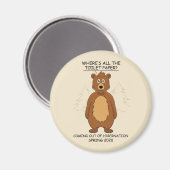 Funny Bear Cartoon Magnet (Vorderseite/Rückseite)