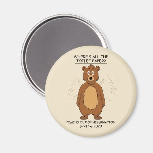 Funny Bear Cartoon Magnet (Vorderseite/Rückseite)