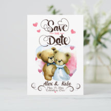 Funny Bear Couple Wedding