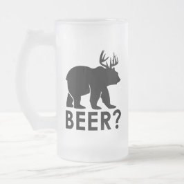 Funny Bear Deer Beer Mattglas Bierglas