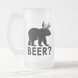 Funny Bear Deer Beer Mattglas Bierglas