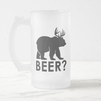 Funny Bear Deer Beer Mattglas Bierglas