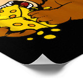 Funny Bear Eating Cheese Illustration For Food Lov Poster (Ecke)