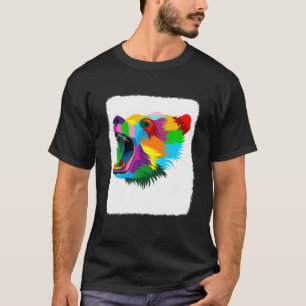 Funny Bear farbenfrohe Kunst Grafik für die Mama v T-Shirt